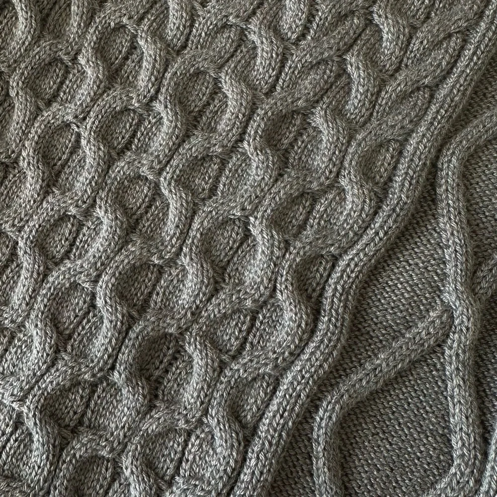 ANTHROPOLOGIE GRAY CABLE KNIT TANK TOP Cropped Length Slim Fit Size-Large - Picture 7 of 9